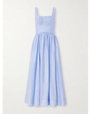 Aje. Mist Midikleid Aus Einer Lyocellmischung Mit Falten - Blau
