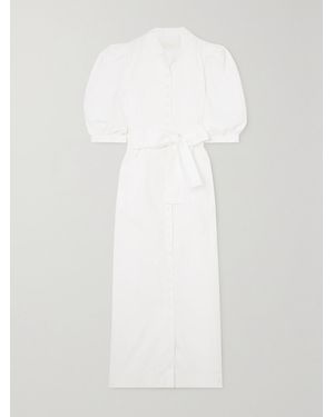D'Estree Amoako Belted Cotton-Poplin Maxi Dress - White