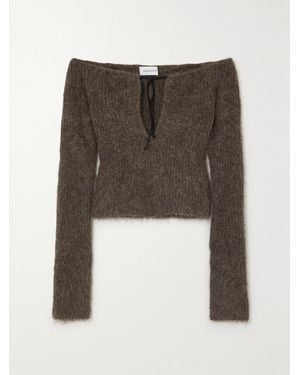 16Arlington Solare Tie-Front Alpaca-Blend Top - Braun