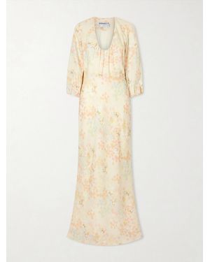 BERNADETTE Beau Floral-Print Linen Maxi Dress - Natural