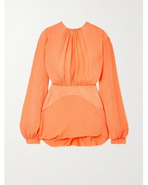 Stella McCartney Amanda Silk-Seersucker Mini Dress - Orange