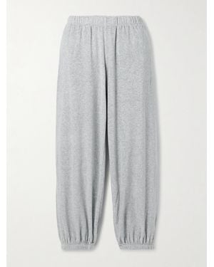 Suzie Kondi Paxos Cotton-Blend Velour Tapered Joggers - Grey