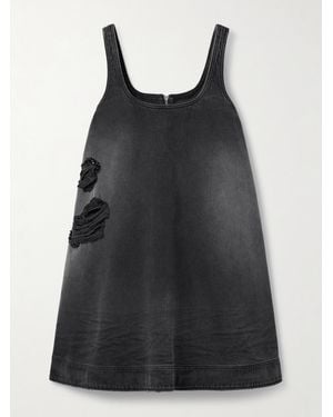 Simone Rocha Mini-Jeanskleid Mit Distressed-Details Und Verzierungen - Schwarz