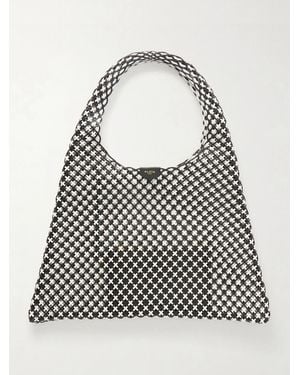 Alaïa Woven Leather Hobo Shoulder Bag - Grey