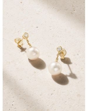 Mikimoto 18-Karat, Pearl And Diamond Earrings - Natural