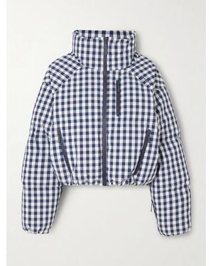 CORDOVA Cortina Cropped Gingham Quilted Down Ski Jacket - Blue