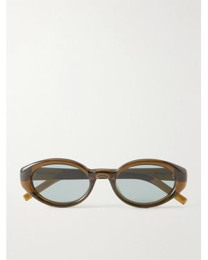 Saint Laurent Sl 567 Plump Cat-Eye Injected Sunglasses - Brown