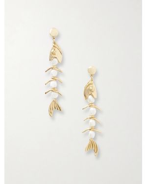 ALÉMAIS Calypso-Tone And Pearl Drop Earrings - White