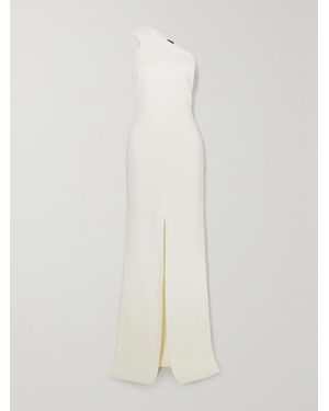 Tom Ford One-Shoulder Stretch-Cady Gown - White