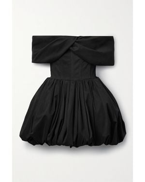 Brandon Maxwell Pippa Off-The-Shoulder Cotton-Blend Poplin Mini Dress - Black
