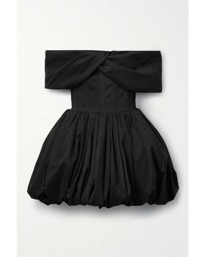 Brandon Maxwell Pippa Off-The-Shoulder Cotton-Blend Poplin Mini Dress - Black