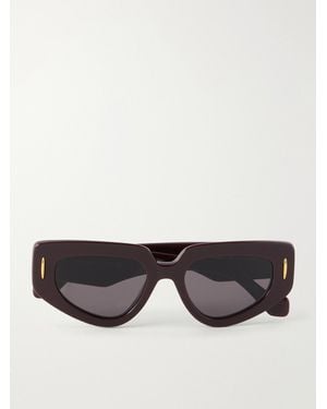 Loewe Small Butterfly Screen Square-Frame Acetate Sunglasses - Purple
