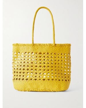 Dragon Diffusion Eclipse Woven Leather Tote - Yellow