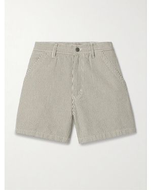 Denimist Carpenter Striped Cotton-Piqué Shorts - White