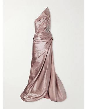 Maticevski Contentment Embroidered Taffeta Gown - Pink