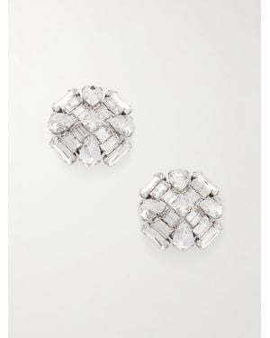 Alessandra Rich Tone Crystal Clip Earrings - White