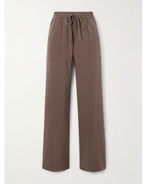 Matteau Silk Crepe De Chine Track Pants - Brown
