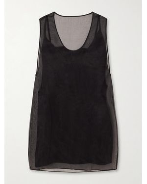 Ami Paris Silk-Organza Top - Black