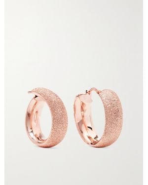Carolina Bucci Florentine 18-Karat Rose Hoop Earrings - Pink