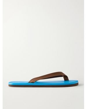AURALEE Leather Flip Flops - Blue