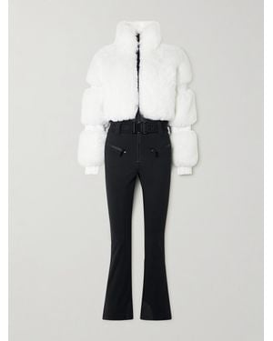 Goldbergh Lieke Belted Faux Fur And Stretch-Shell Ski Suit - White
