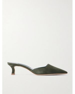 Manolo Blahnik Moiramu 50 Suede Mules - Multicolour