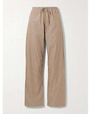 Leset Yoshi Striped Cotton And Lyocell-Blend Wide-Leg Pants - Natural