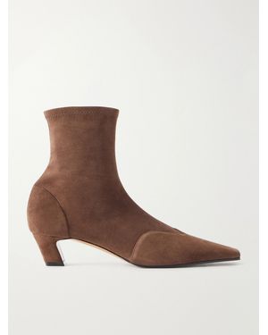 KHAITE Nevada 40 Suede Ankle Boots - Brown