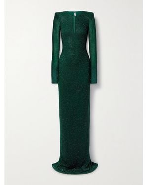 Naeem Khan Bead-Embellished Tulle Gown - Green