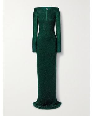 Naeem Khan Bead-Embellished Tulle Gown - Green