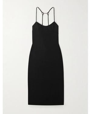 Gucci Embellished Crepe Midi Dress - Black