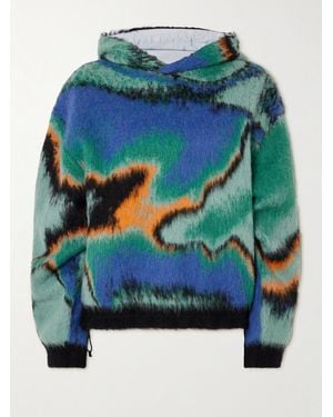 Aztech Mountain Off Piste Hoodie Aus Bedrucktem Fleece Mit Shell-Einsatz - Blau