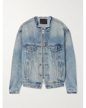 R13 Distressed Denim Jacket - Blue