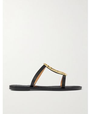 Amanu The Sahara-Tone And Leather Sandals - Black