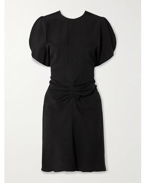 Victoria Beckham Gathered Woven Mini Dress - Black