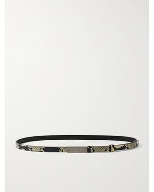 KHAITE Empire Snake-Effect Leather Belt - White