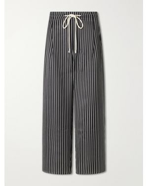 Maria McManus Balloon Drawstring Habotai Wide-Leg Trousers - Grey