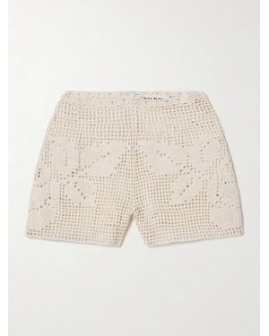 Magda Butrym Crocheted Cotton Shorts - Natural