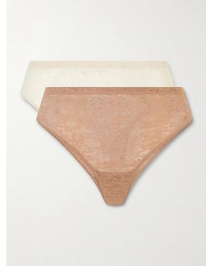 Spanx Stretch Lace Briefs - Natural