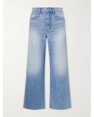 SLVRLAKE Denim Grace Cropped High-Rise Wide-Leg Jeans - Blue