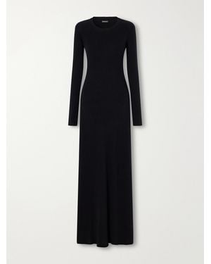 Ann Demeulemeester Eva Open-Back Cotton And Cashmere-Blend Maxi Dress - Black