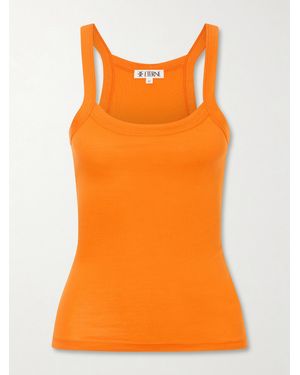 ÉTERNE Duke Cotton-Blend Tank - Orange