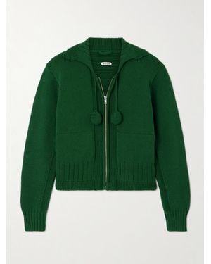 Bode Marion Merino Wool Cardigan - Green