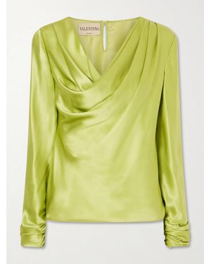 Valentino Garavani Silk-Satin Blouse - Green