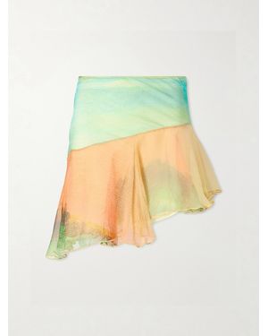 Donde Esteban Formentera Silk Mini Skirt - Green