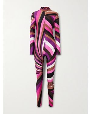 PUCCI Printed Stretch-Jersey Jumpsuit - Pink