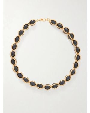 Jil Sander Tone Onyx Beaded Necklace - Natural