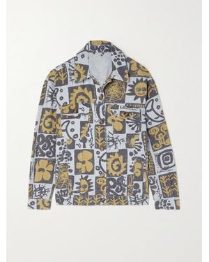 McQ Biosis Bedruckte Jeansjacke - Gelb