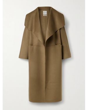 TOTEME Draped Wool And Cashmere-Blend Felt Coat - Green