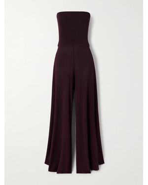 Alaïa Strapless Jersey Jumpsuit - Purple